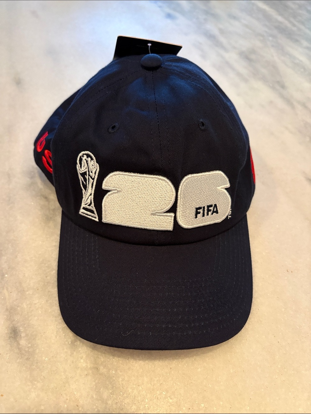 Official FIFA World Cup '26 Navy Baseball Cap Hat with White 26 logo